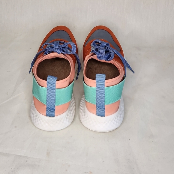 Vaneli Orange and Blue Suede Sneakers Modern Athletic Design. Lightly Used 8N - Picture 4 of 7